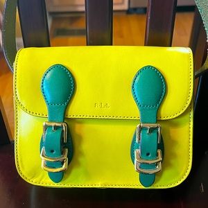 Ralph Lauren crossbody chartreuse leather bag  Bexley Heath never used NWT